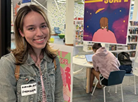 Hannah Gil smiling at camera