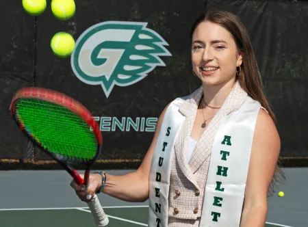 Teodora Jovic poses at the GGC Tennis Facility