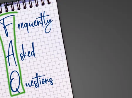 Frequently Asked Questions image with a green box drawn around F-A-Q letters