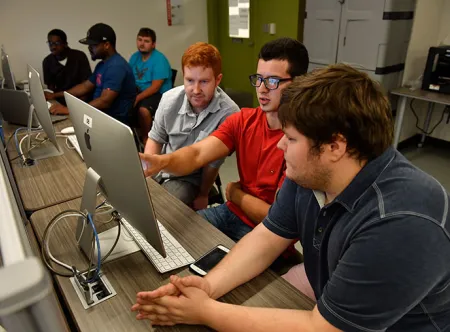 students participating in mob programming