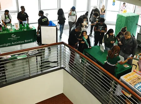 GGC Student Life handed out snacks and giveaways to students in the Student Center during the first day of class
