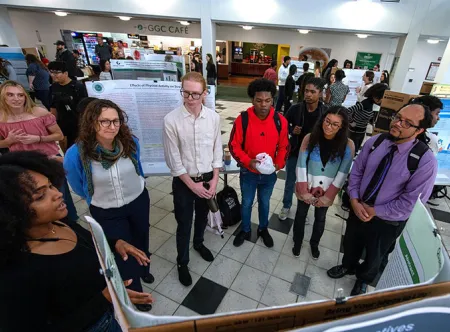 Jasmine Wood presents her team's projects during GGC's CREATE Conference