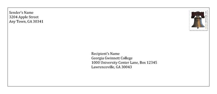 Envelope illustrating proper address format