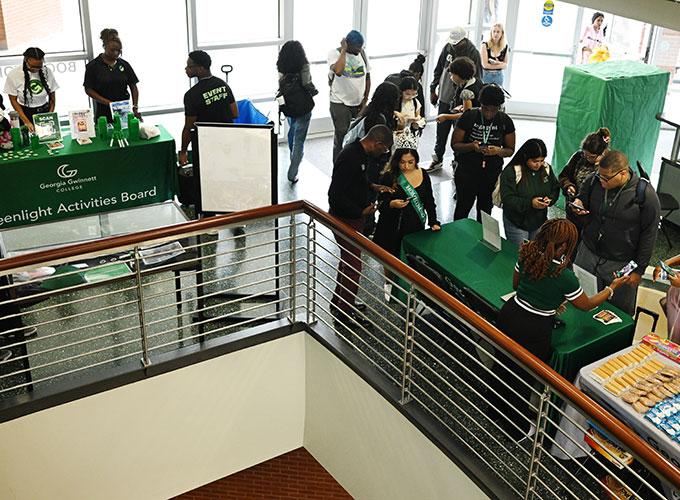 GGC Student Life handed out snacks and giveaways to students in the Student Center during the first day of class