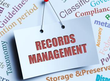 Colorful word cloud for records management