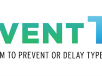 Green and blue Prevent T2 logo with person image and tagline