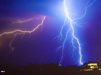 Lightening above a city