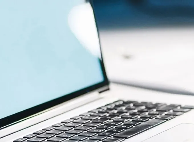 open laptop and coffee