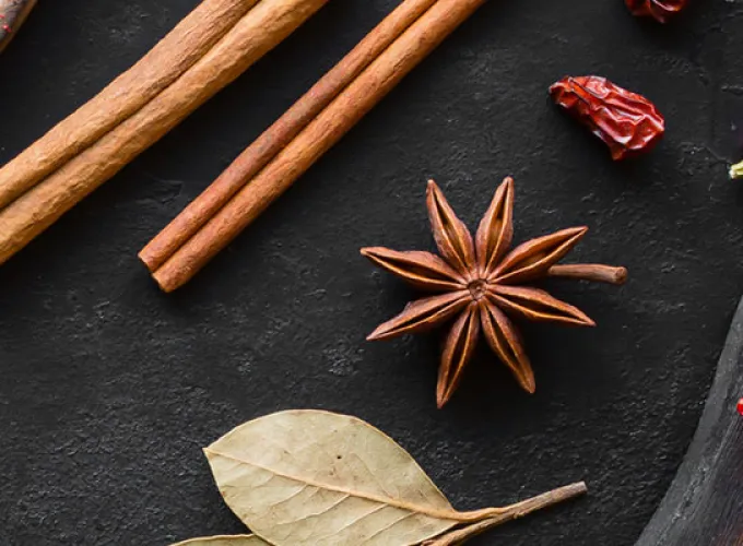 various kitchen spices on countertop
