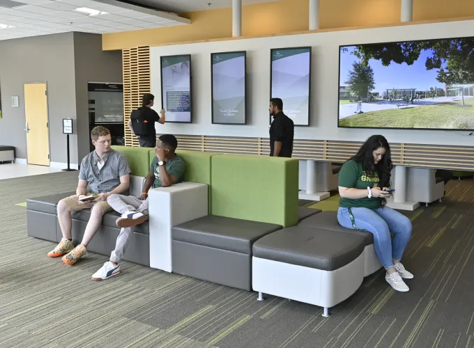 Students in the Welcome Center