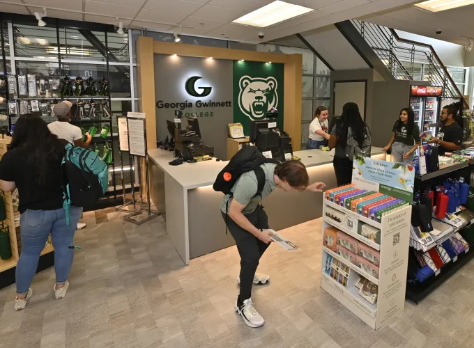 Men and women shopping in the bookstore