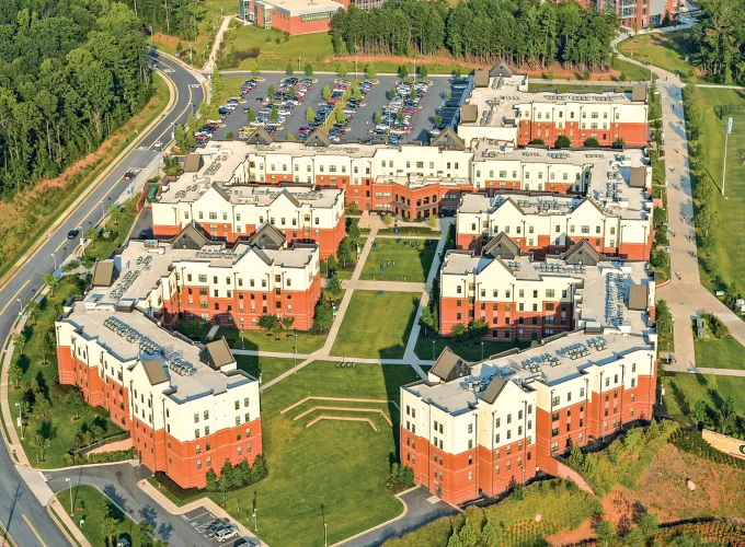 Aerial view of Student Housing