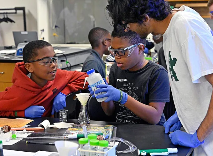 Participants experimenting during the Super Saturday Series