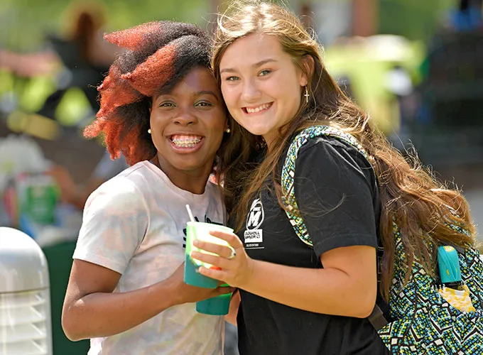 Students enjoying an outdoor event