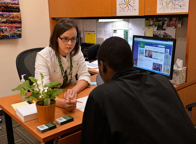 Student with student advisor