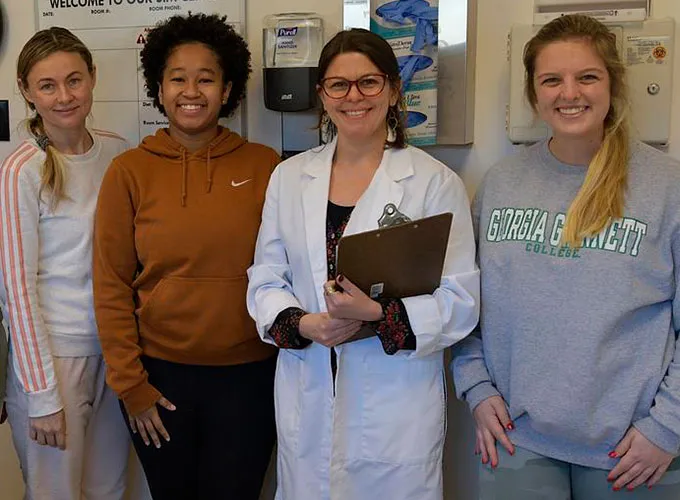 students in a medical setting