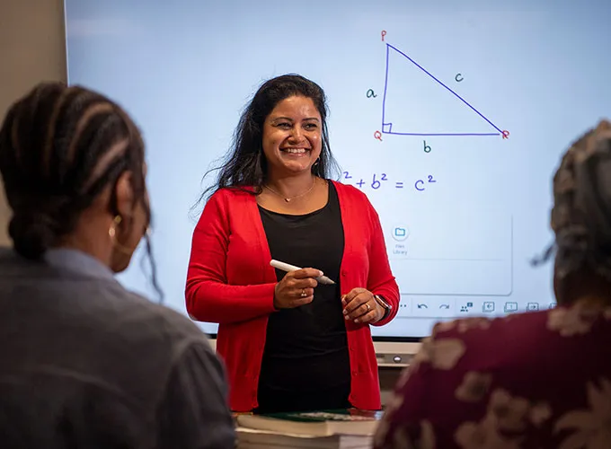 GGC student teacher at the head of the class during the clinical experience