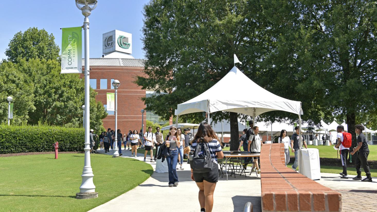 Students walking outside