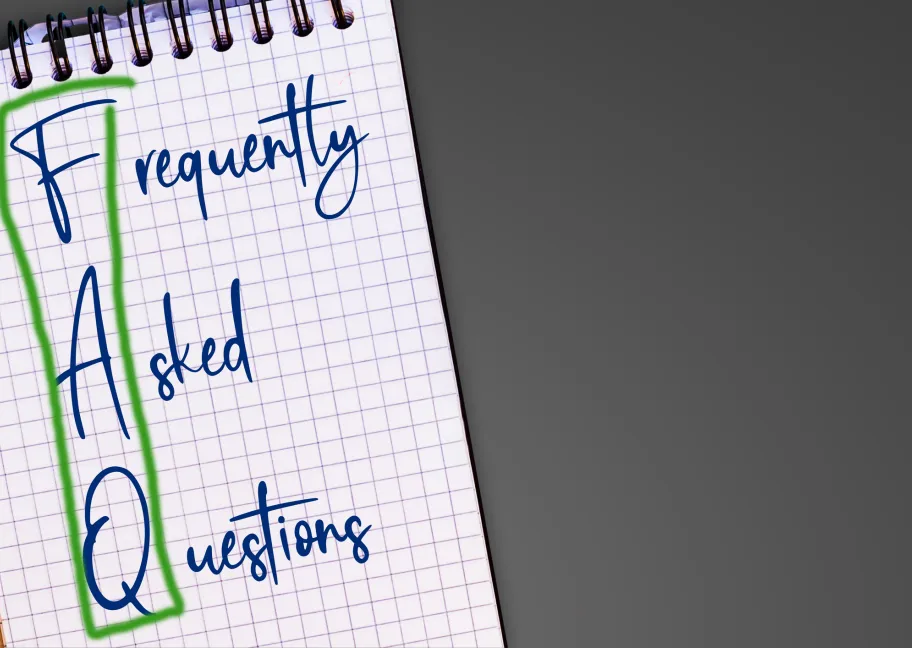 Frequently Asked Questions image with a green box drawn around F-A-Q letters
