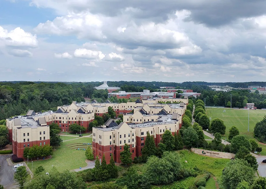 Aerial view of student housing