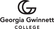 GGC white logo on black background