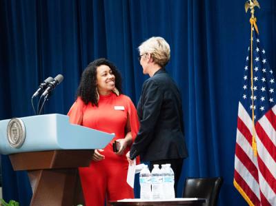 Shalaya Morissette with Georgia Secretary of Energy, Jennifer Granholmc