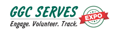 GGC Serves Expo Engage. Volunteer. Track banner