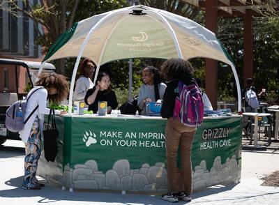 Students visiting the Grizzly Health Cave