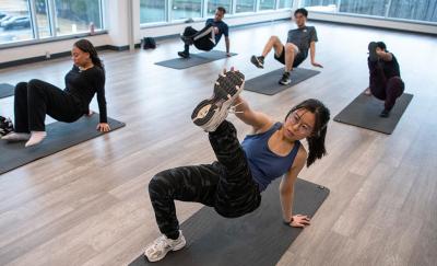 GGC students participating in HIIT group fitness